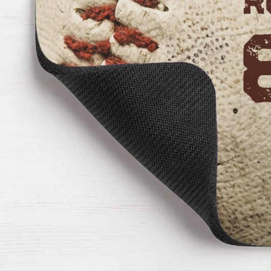 Rustieke honkbal naam Initialen nummer Muismat (Hoek)