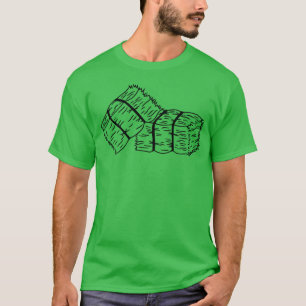 Rustieke Hooibalen Schets T-shirt