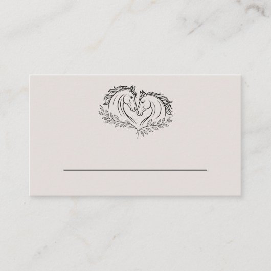 Rustieke Horse Country Elegante Westerne bruiloft Plaatskaartje (Voorkant)