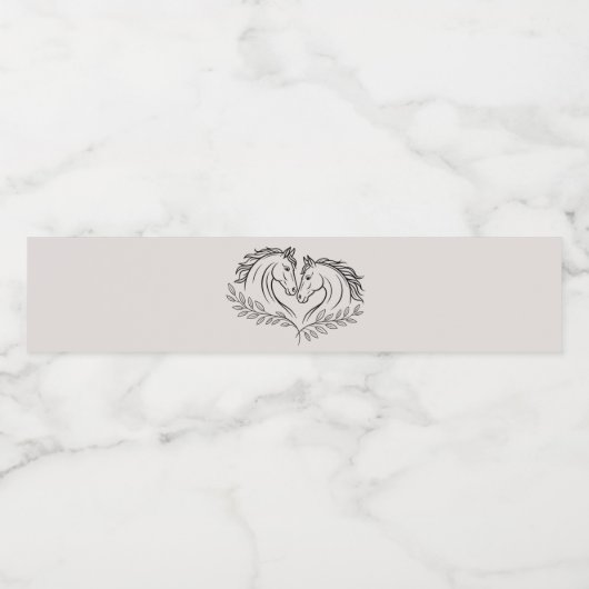 Rustieke Horse Country Western Elegant Wedding Waterfles Etiket (Enkel label)