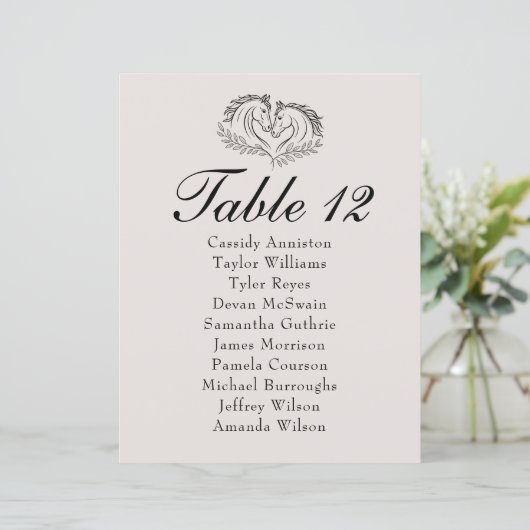 Rustieke Horse Country Westerne bruiloft Zitting G (Staand voorkant)