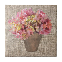 Rustieke Hortensia in Vaas Bloemen op Canvas