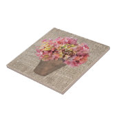 Rustieke Hortensia in Vaas Bloemen op Canvas Tegeltje (Zijkant)