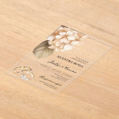 Rustieke hortensia met ring Spaanse bruiloft Acryl Uitnodigingen (Laagn)