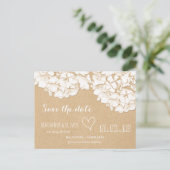 Rustieke Hortensia's Floral Save The Date Aankondigingskaart (Staand voorkant)