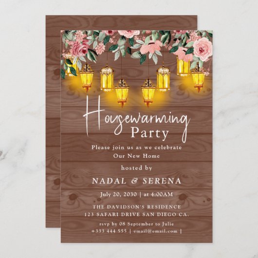 Rustieke Housewarming Party Home Sweet Home Kaart (Voorkant / Achterkant)