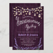 Rustieke housewarming party - Paarse houten lavend Kaart (Voorkant / Achterkant)