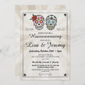 Rustieke housewarming suikerschedels nodigen Hallo Kaart (Voorkant / Achterkant)