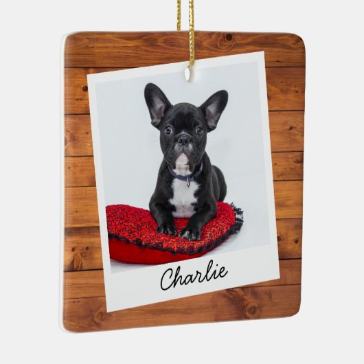 Rustieke hout aangepaste huisdier kat hond foto keramisch ornament (Rechts)