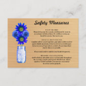 Rustieke Hout Blauw Bloemen Mason Jar Veiligheidsm Informatiekaartje (Voorkant)