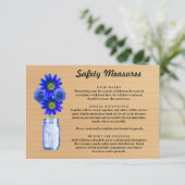 Rustieke Hout Blauw Bloemen Mason Jar Veiligheidsm Informatiekaartje (Staand voorkant)