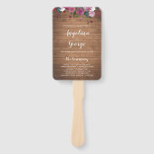 Rustieke hout bloemenbruiloft programma fan handwaaier (Voorkant)