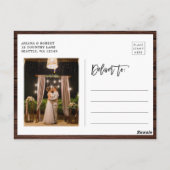 Rustieke hout bloemenkrans foto dank u briefkaart (Achterkant)