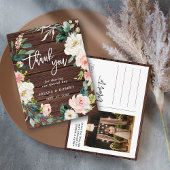 Rustieke hout bloemenkrans foto dank u briefkaart