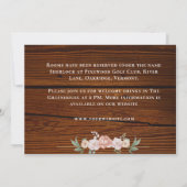 Rustieke hout bloemrijke elegante witte maroon tro save the date (Achterkant)
