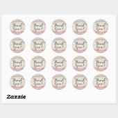 Rustieke hout Blush Pink Ombre Shabby Dank u Ronde Sticker (Vel)
