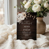 Rustieke Hout Boho Bloemen Herfst Bruiloft Kaart