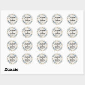 Rustieke hout boho pijlen & bloemenkrans bruiloft ronde sticker (Vel)