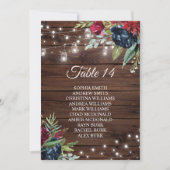 Rustieke hout Bourgogne Bloemenverlichting Zitkaar Kaart (Voorkant)