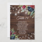 Rustieke hout Bourgogne Bloemenverlichting Zitkaar Kaart (Achterkant)