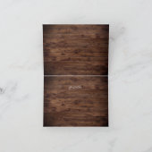 Rustieke Hout Bourgondië Rode Wijn Trouwfeest Bedankkaart (Binnen)