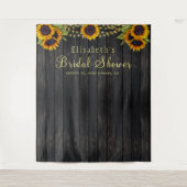 Rustieke hout bruidsfeest fotocabine achtergrond wandkleed (Voorkant)