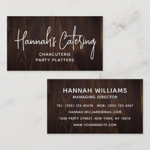 Rustieke Hout Catering Script Visitekaartje