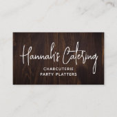 Rustieke Hout Catering Script Visitekaartje (Voorkant)