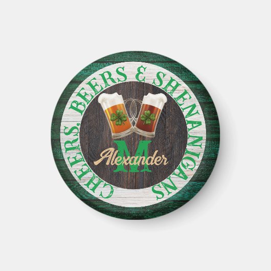 Rustieke hout Cheers Biertjes Kolder Magneet (Voorkant)