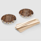 Rustieke hout Daisy bruiloft programma Hand Fan Handwaaier (Niet-gemonteerd)