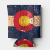 Rustieke hout Denver Colorado vlag koelbox Blikjeskoeler (Achterkant)
