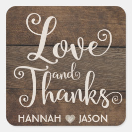 Rustieke hout en kant land bruiloft gunst Sticker