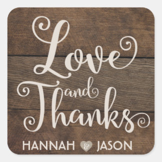 Rustieke hout en kant land bruiloft gunst Sticker