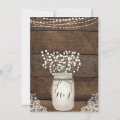 Rustieke hout en kant land wieden plaats kaart (Achterkant)