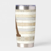 Rustieke hout en letter geïsoleerde drinkbeker (Achterkant)