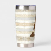 Rustieke hout en letter geïsoleerde drinkbeker (Voorkant)