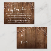 Rustieke hout- en lichtjes Huwelijksfeestkaart zon Informatiekaartje (Voorkant / Achterkant)