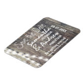 Rustieke hout en string lichten opslaan de datum magneet (Linkerzijde)