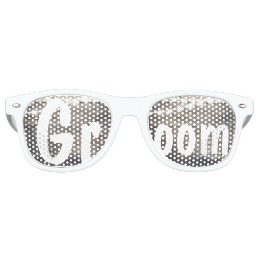 Rustieke hout en string verlichting bruiloft bruid retro zonnebril (Voorkant)