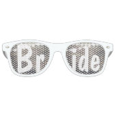 Rustieke hout en string verlichting bruiloft bruid retro zonnebril (Voorkant)