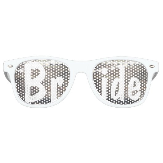 Rustieke hout en string verlichting bruiloft bruid retro zonnebril (Voorkant)