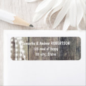 Rustieke hout en string verlichting bruiloft etiket (Insitu)