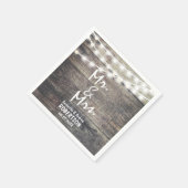 Rustieke hout en string verlichting bruiloft servetten (Hoek)