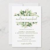 Rustieke Hout & Eucalyptus Groenery Trouwen Kaart (Voorkant)