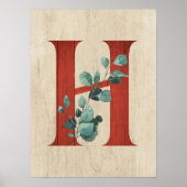 Rustieke hout & Eucalyptus letter H print (Voorkant)