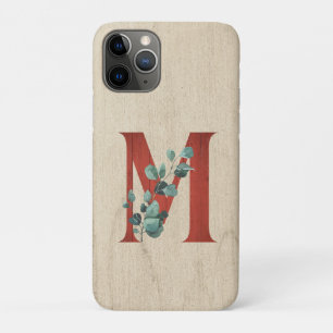 Rustieke hout & eucalyptus letter M Case-Mate iPhone Case