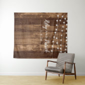 Rustieke hout fee licht feest huwelijksfeest muur wandkleed (In Situ (horizontaal))