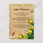 Rustieke Hout Gele Bloemen Vlinder Veiligheidsmaat Informatiekaartje (Voorkant)