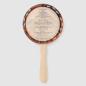 Rustieke hout gepersonaliseerde bruiloft programma handwaaier (Achterkant)