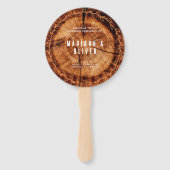 Rustieke hout gepersonaliseerde bruiloft programma handwaaier (Voorkant)
